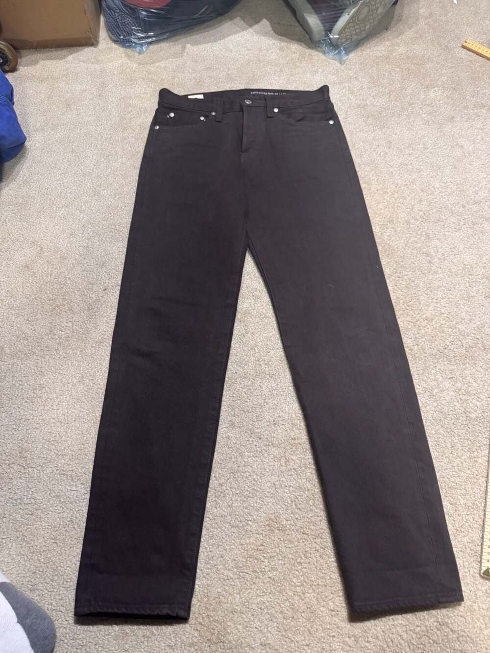 Momotaro Jeans Chocolate Brown Selvedge Denim Straight Leg Pants